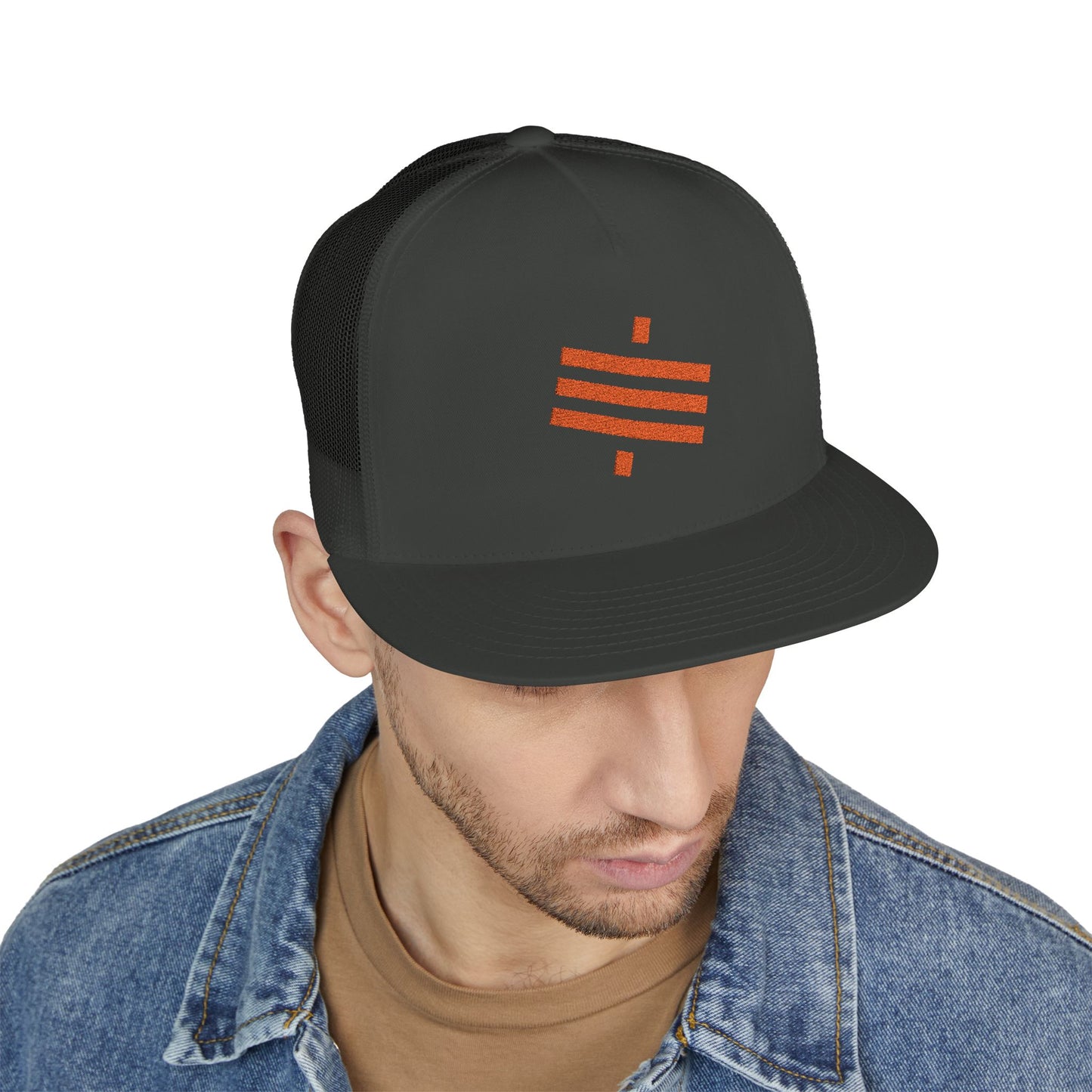SATS Symbol Unisex Flat Brim Trucker Hat