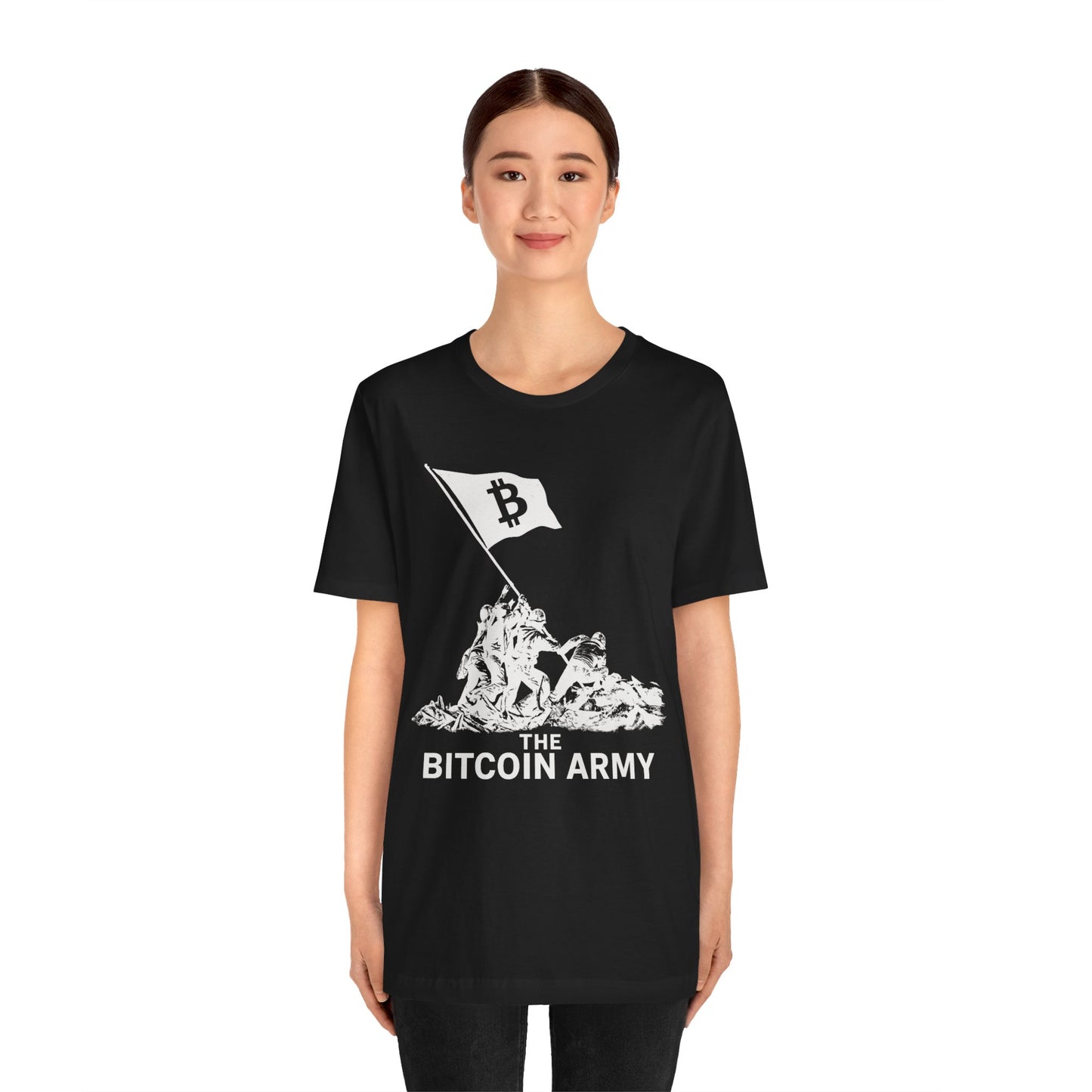 The Bitcoin Army Raising Flag Unisex T-Shirt