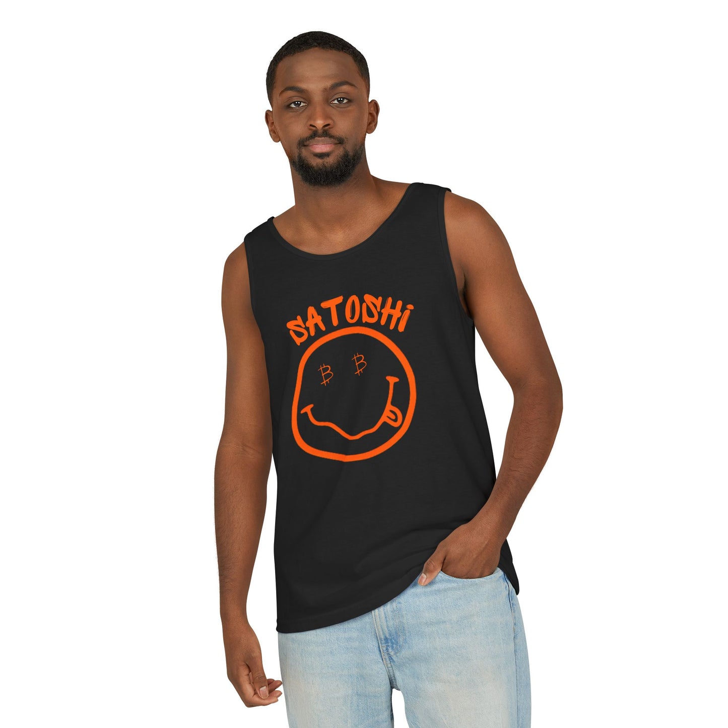 Bitcoin Eyed Satoshi Smiley Tank Top