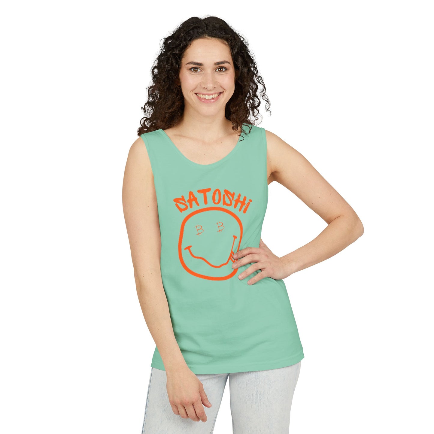 Bitcoin Eyed Satoshi Smiley Tank Top