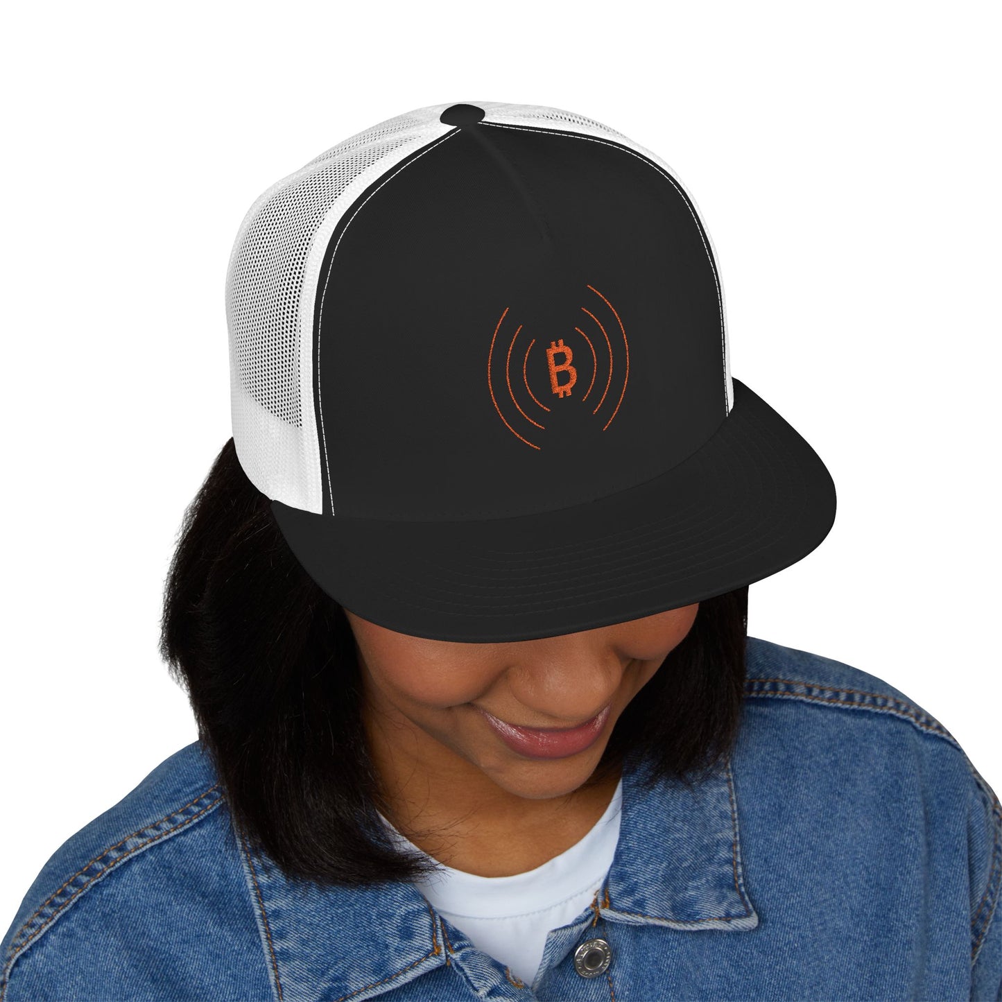 The Bitcoin Broadcast Flat Brim Trucker Hat