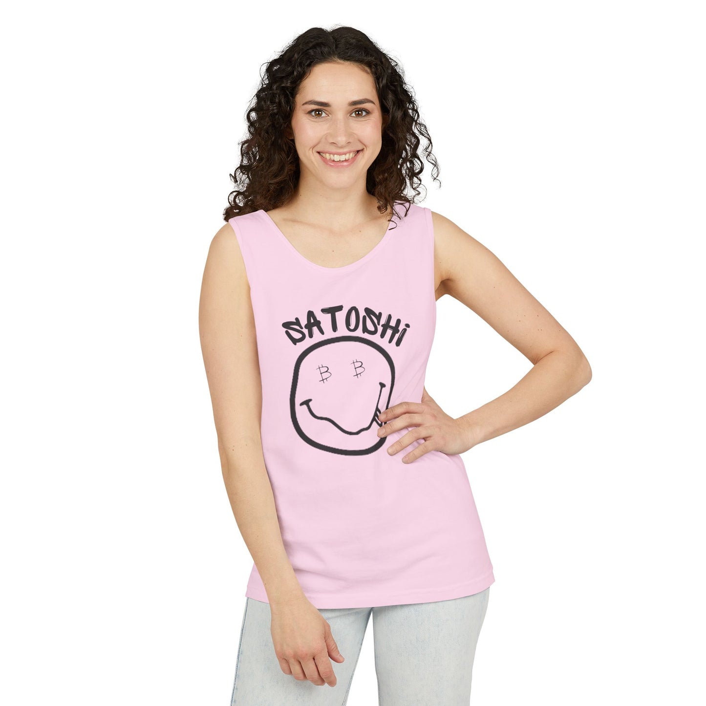 Bitcoin Eyed Satoshi Smiley Tank Top