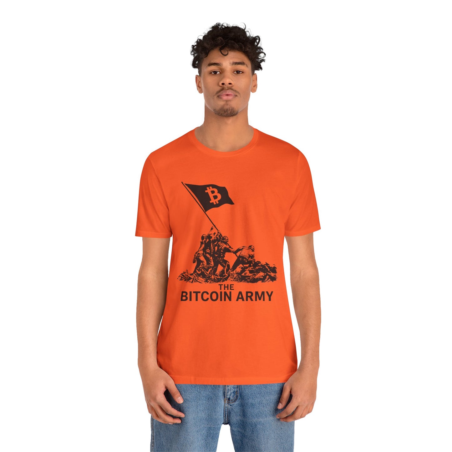 The Bitcoin Army Raising Flag Unisex T-Shirt