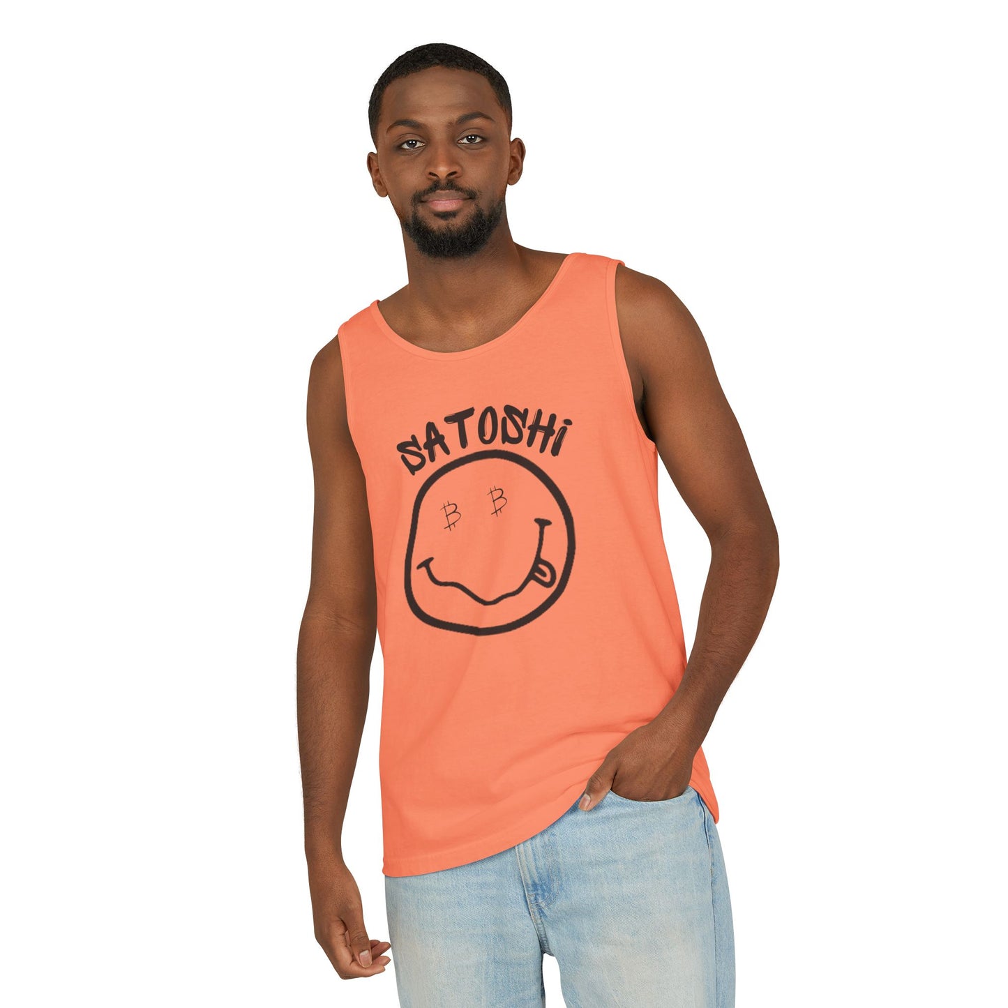 Bitcoin Eyed Satoshi Smiley Tank Top