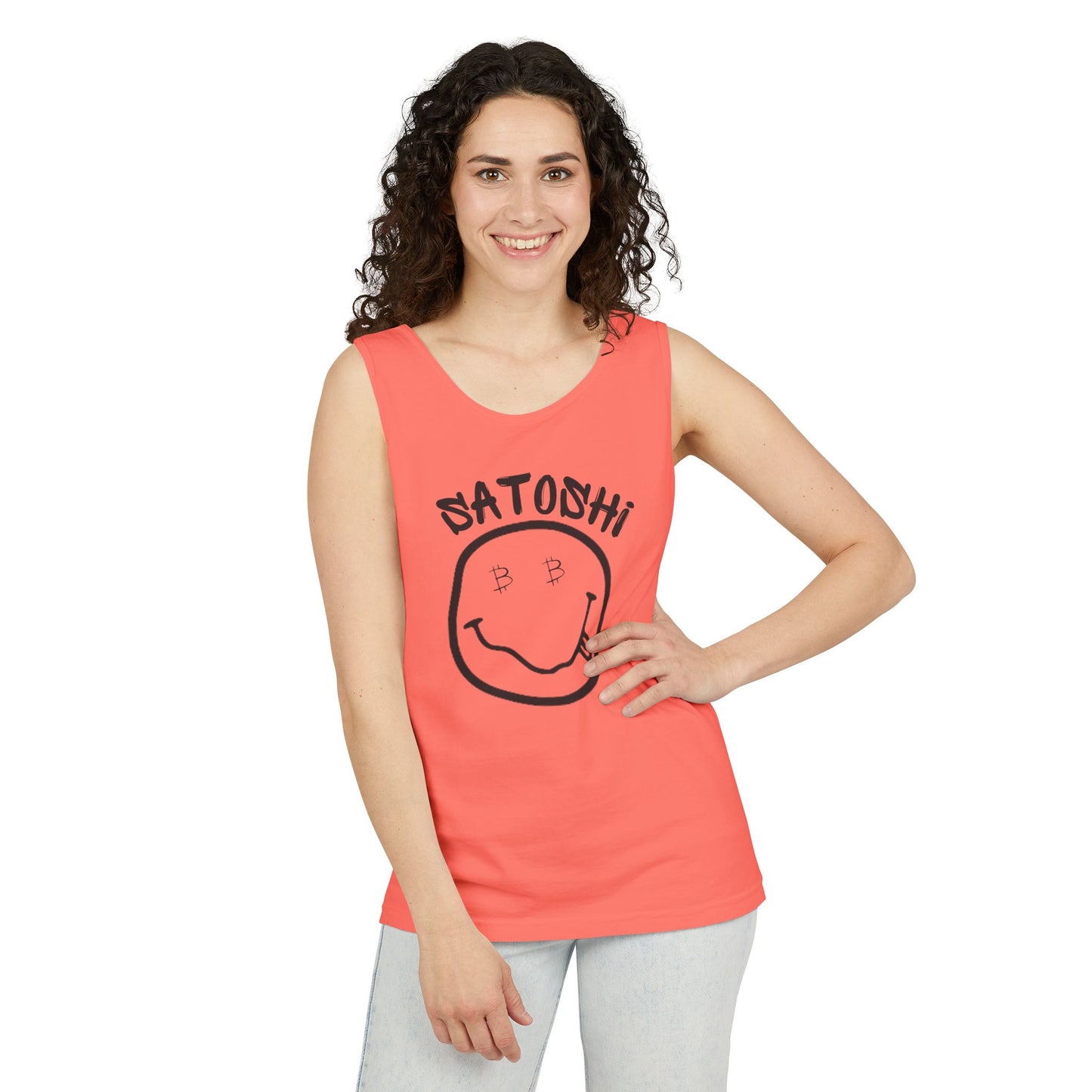 Bitcoin Eyed Satoshi Smiley Tank Top