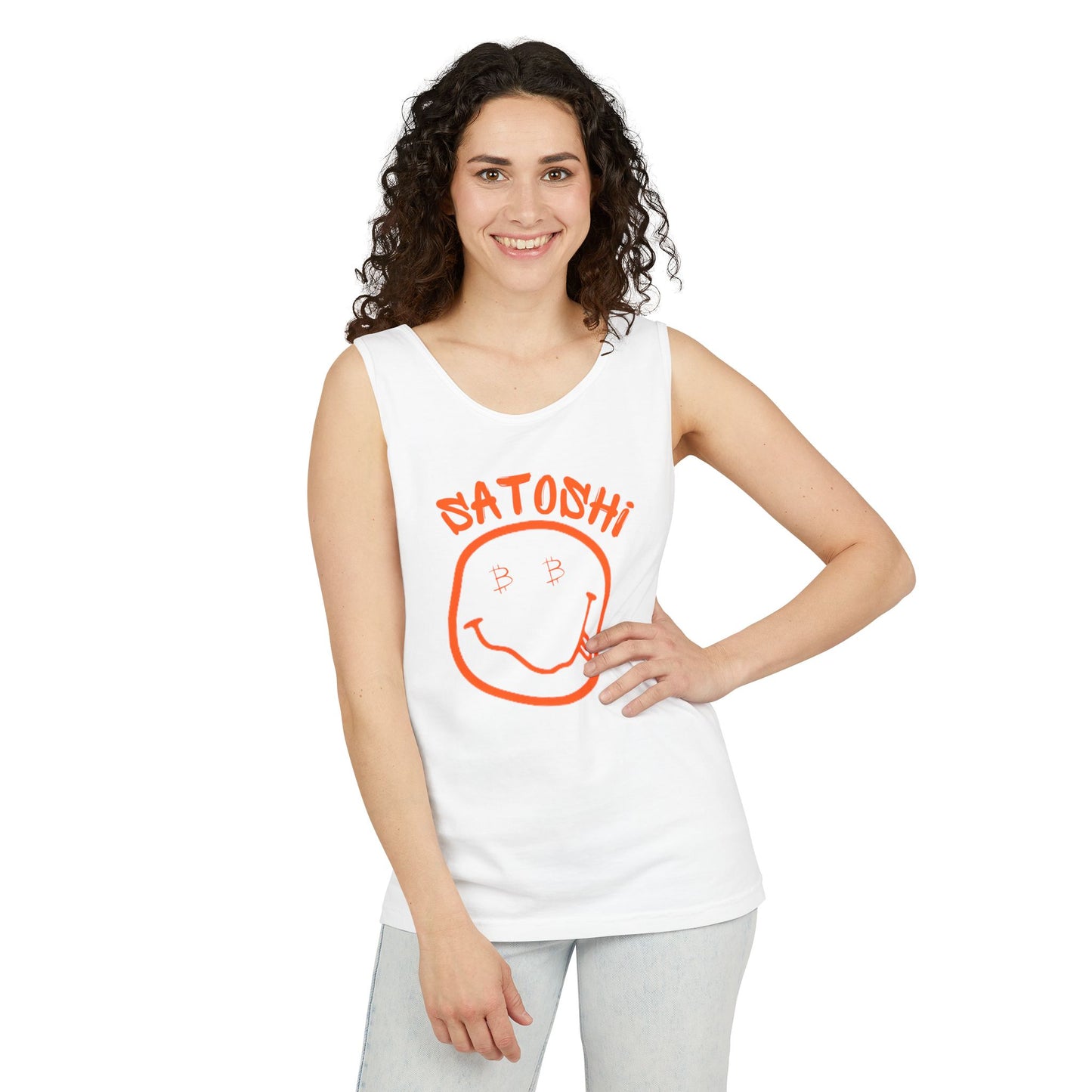 Bitcoin Eyed Satoshi Smiley Tank Top