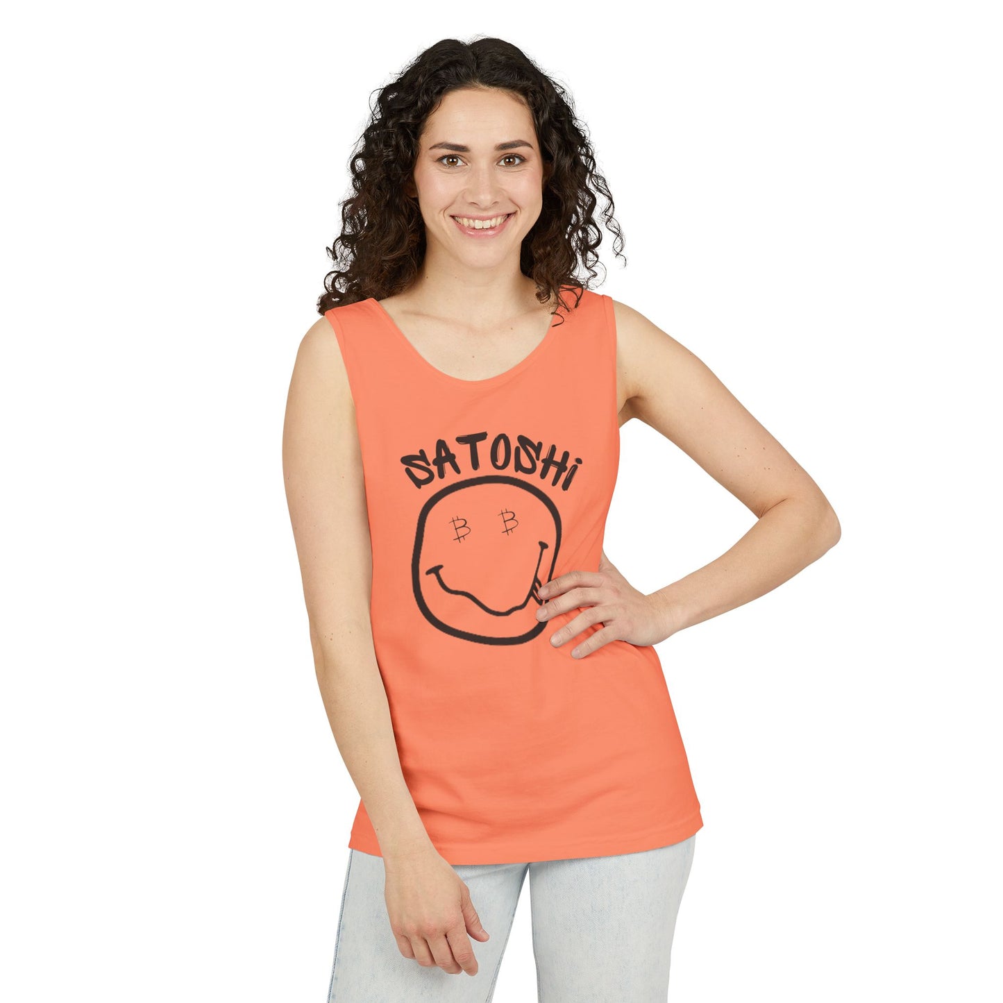 Bitcoin Eyed Satoshi Smiley Tank Top