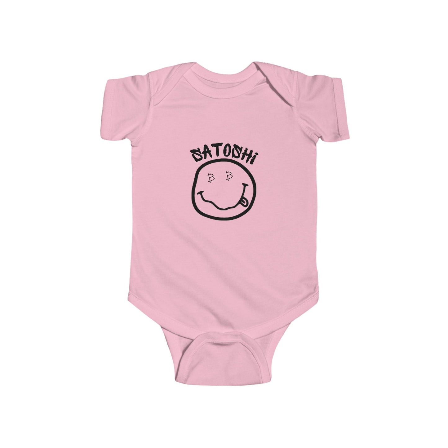 Bitcoin Eyed Satoshi Smiley Infant Onesie