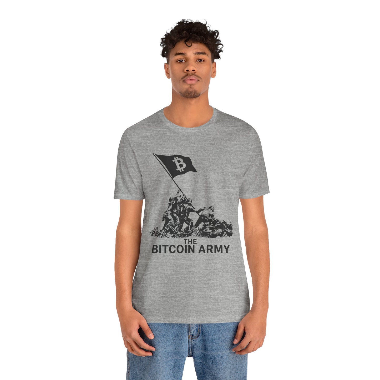 The Bitcoin Army Raising Flag Unisex T-Shirt