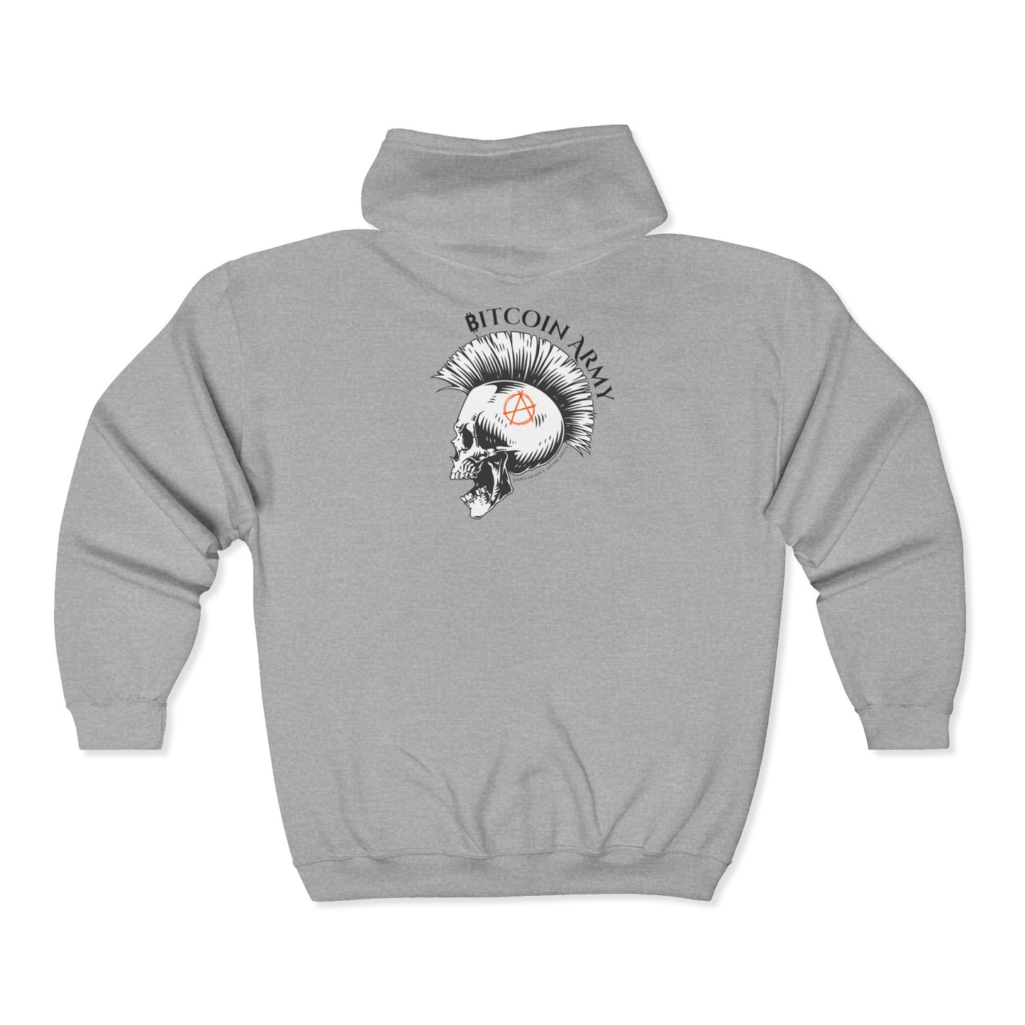 SATS Symbol Bitcoin Army Hard Money Anarchists Zip Up Hoodie