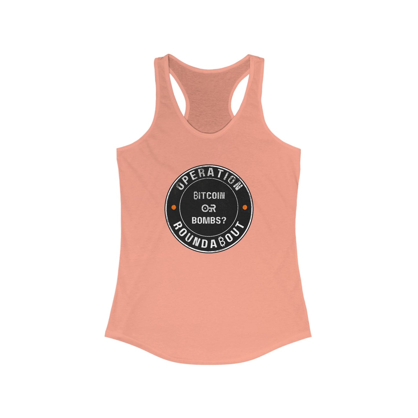 Bitcoin Or Bombs Operation Roundabout Women's Racerback Tank