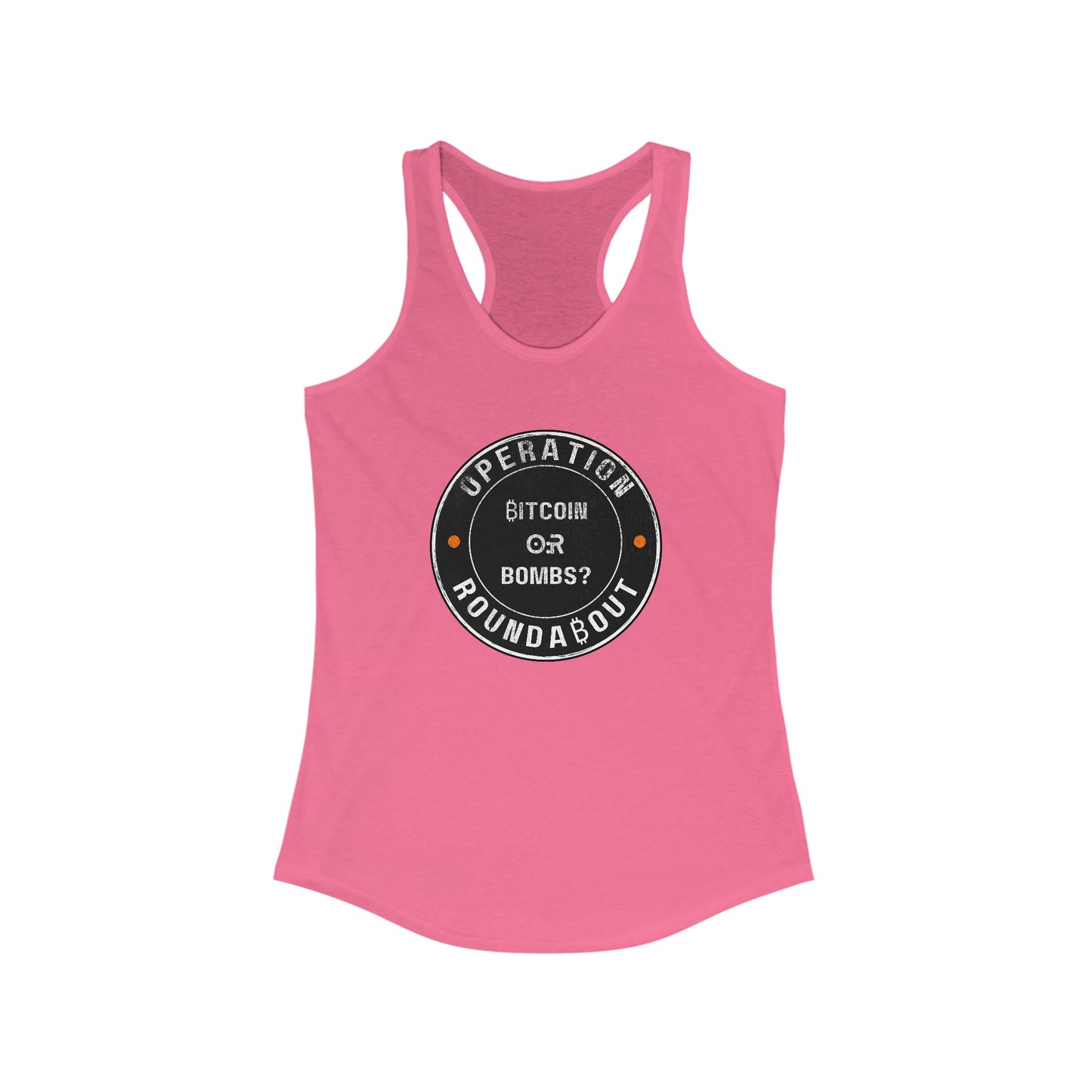 Bitcoin Or Bombs Operation Roundabout Women's Racerback Tank