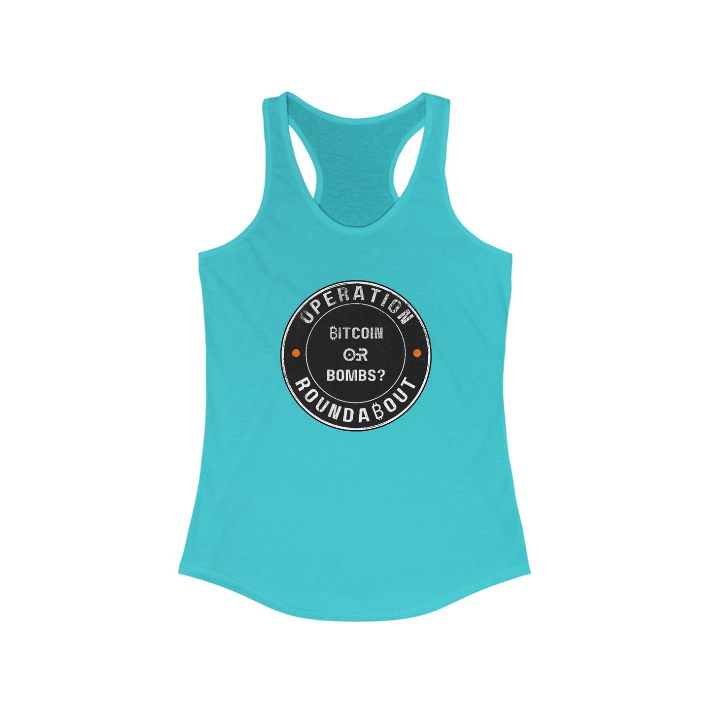 Bitcoin Or Bombs Operation Roundabout Women's Racerback Tank