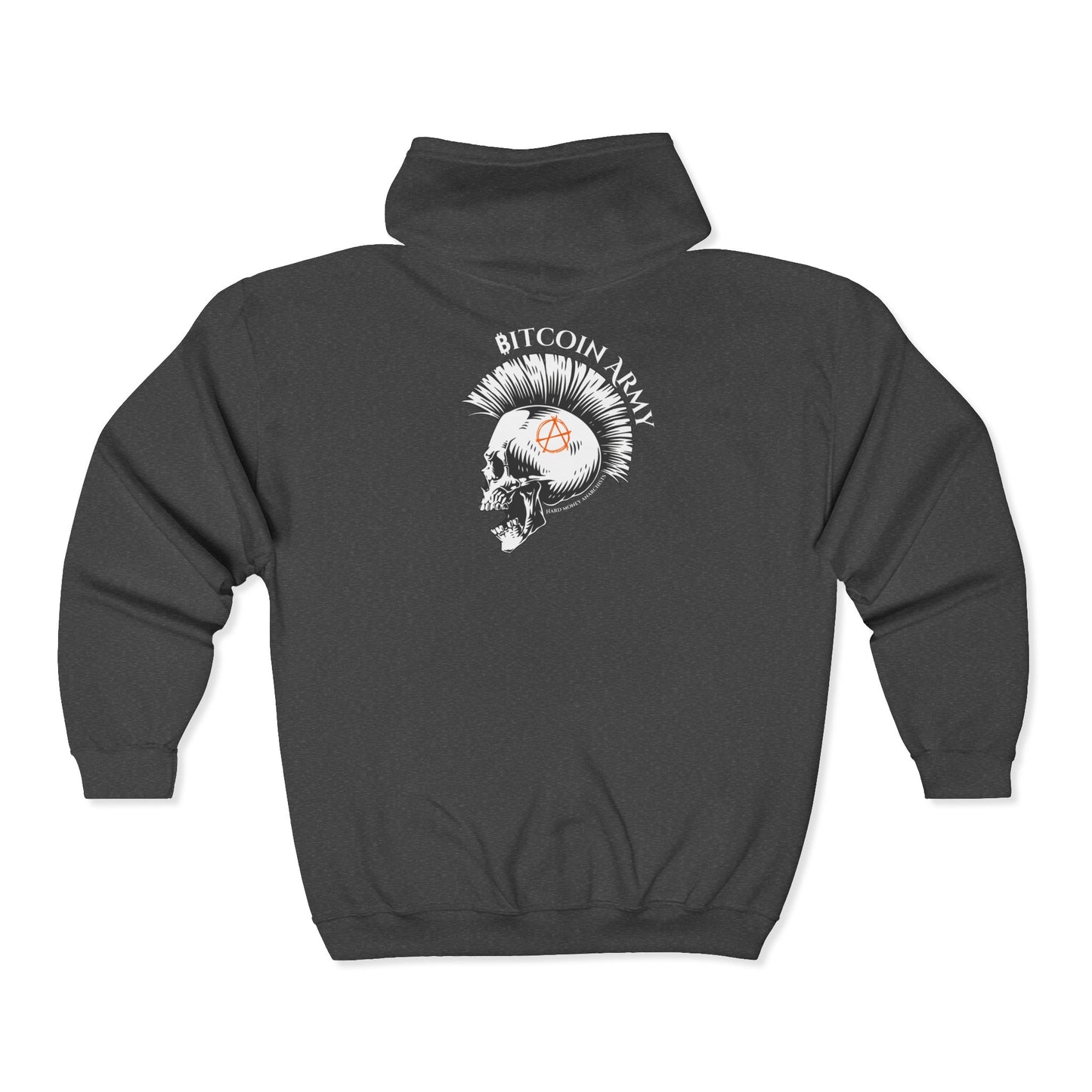 SATS Symbol Bitcoin Army Hard Money Anarchists Zip Up Hoodie