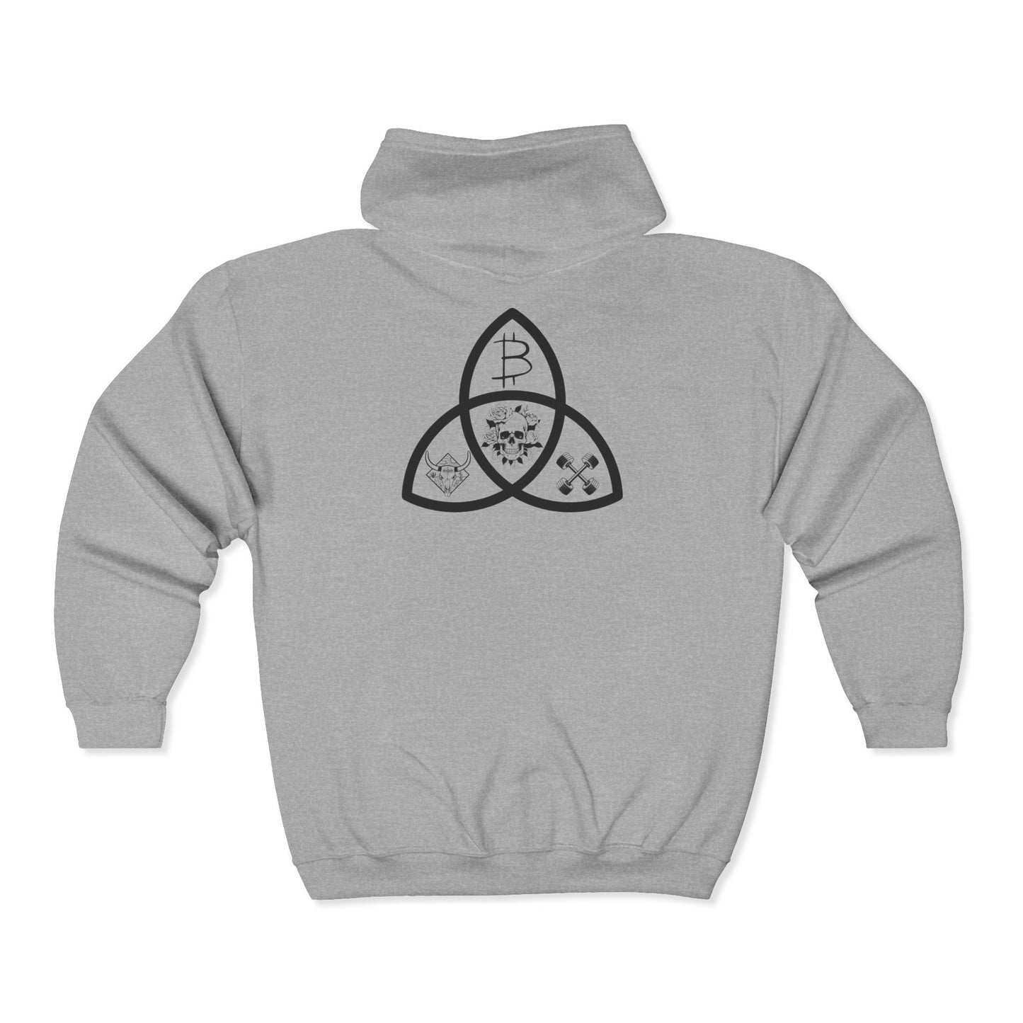 SATS Symbol Beef Barbells & Bitcoin Zip Up Hoodie