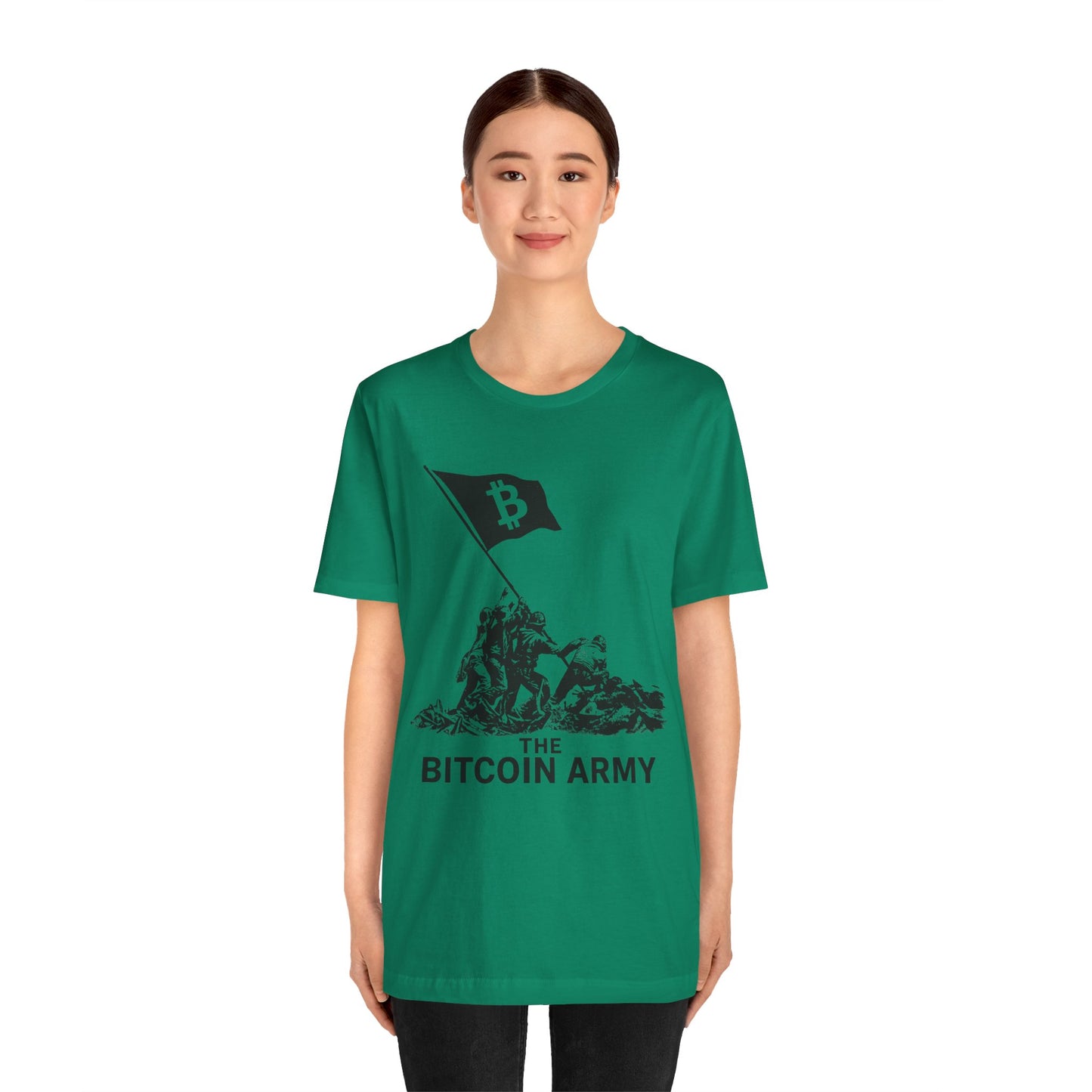 The Bitcoin Army Raising Flag Unisex T-Shirt