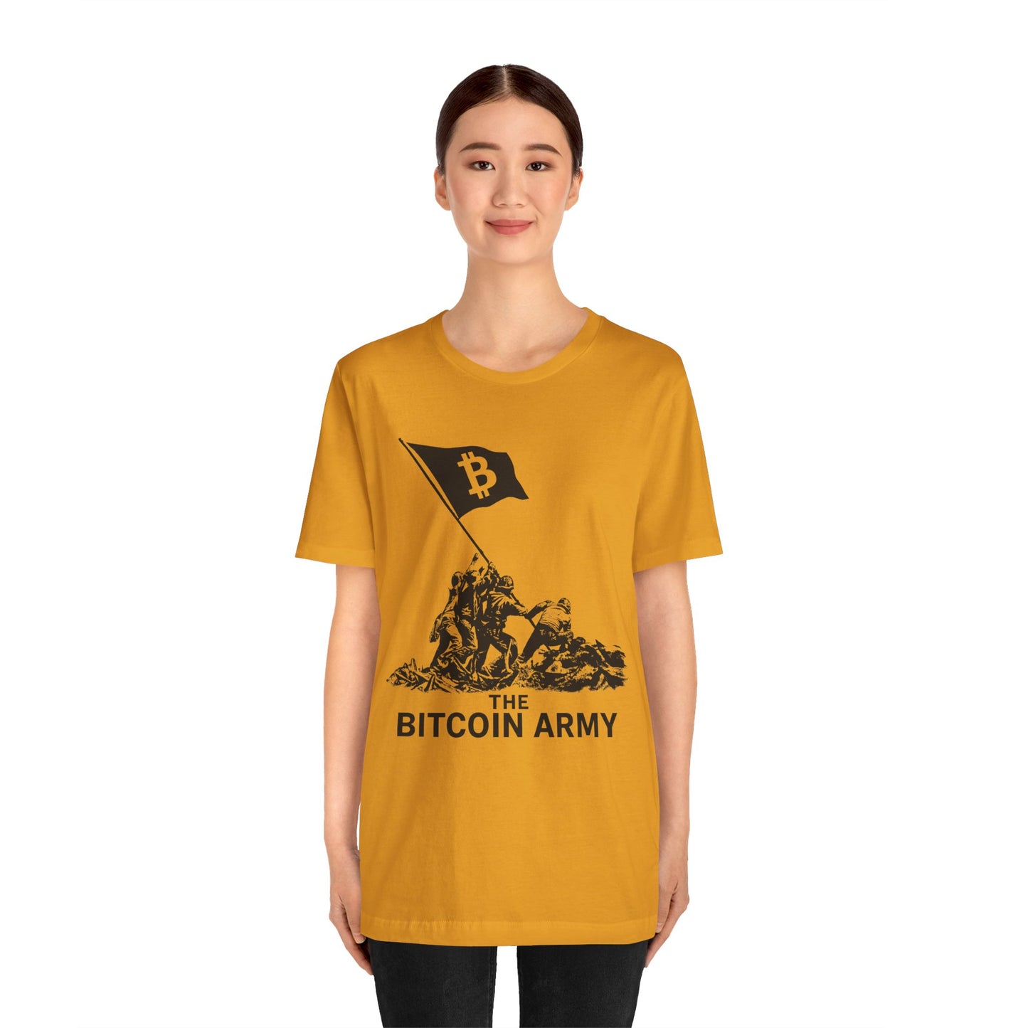 The Bitcoin Army Raising Flag Unisex T-Shirt