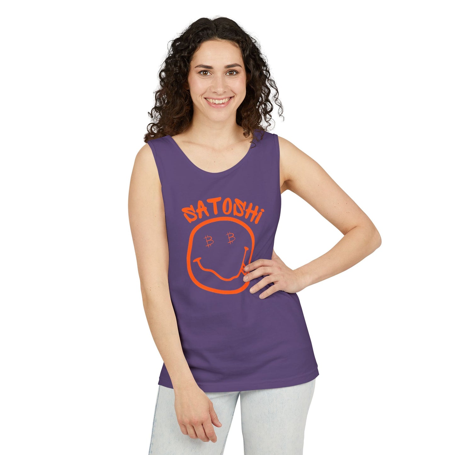 Bitcoin Eyed Satoshi Smiley Tank Top