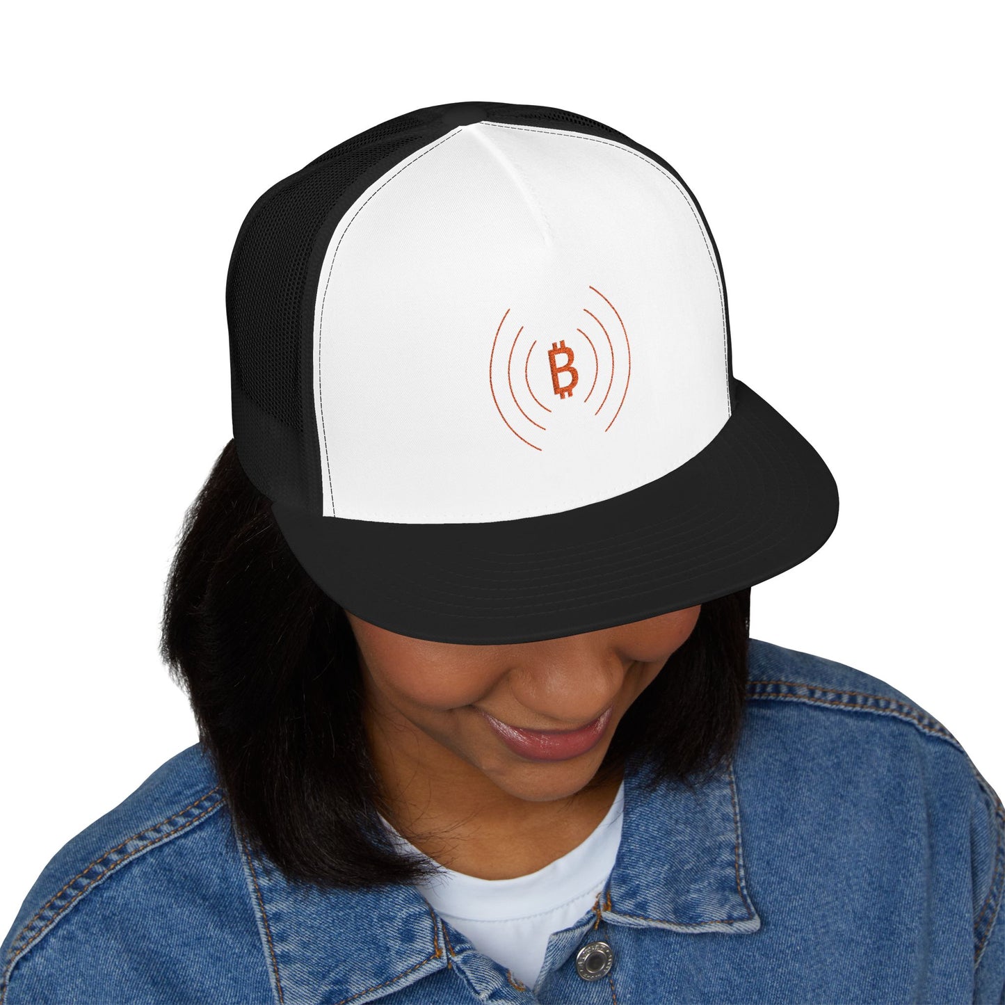 The Bitcoin Broadcast Flat Brim Trucker Hat