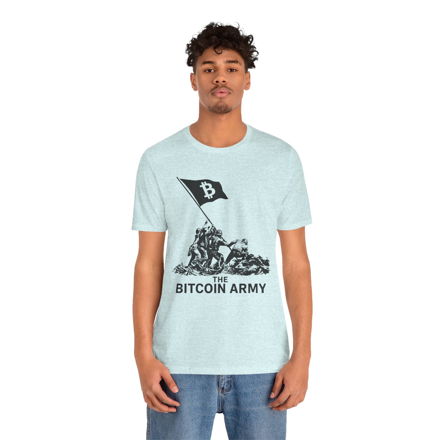 The Bitcoin Army Raising Flag Unisex T-Shirt