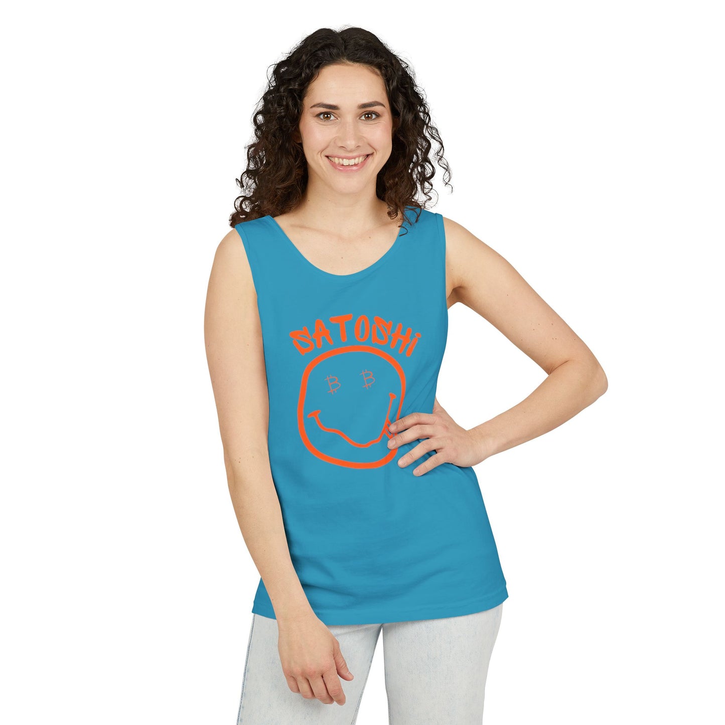 Bitcoin Eyed Satoshi Smiley Tank Top