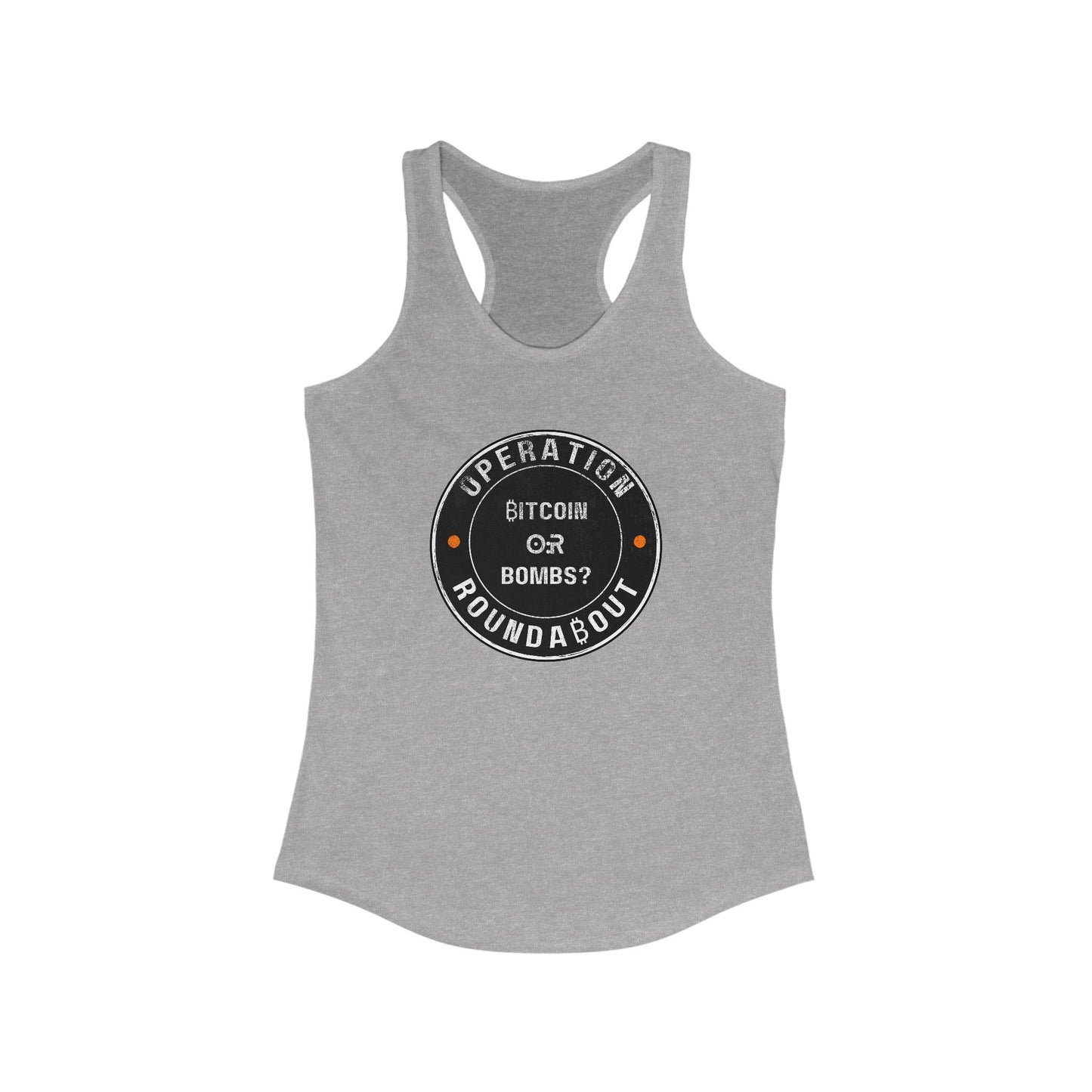 Bitcoin Or Bombs Operation Roundabout Women's Racerback Tank