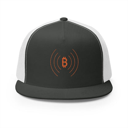 The Bitcoin Broadcast Flat Brim Trucker Hat