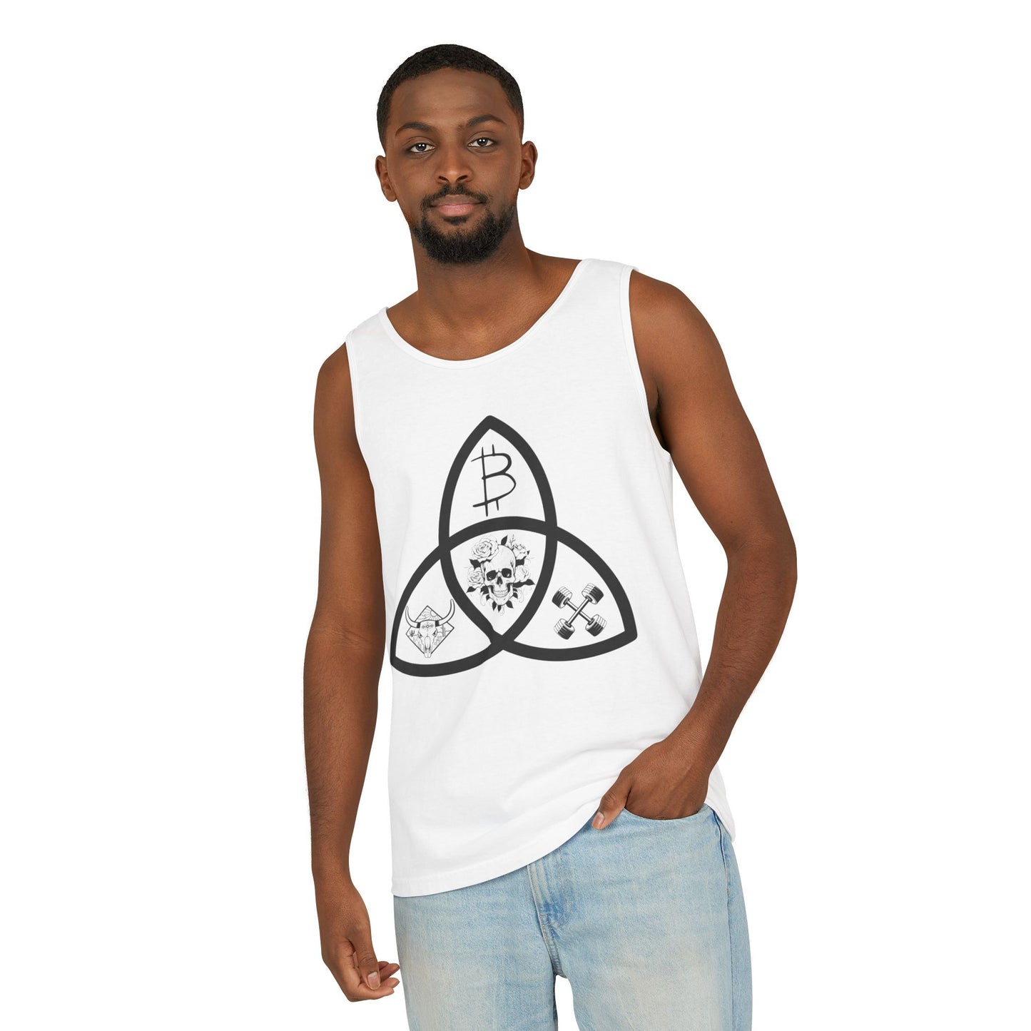 Beef Barbells & Bitcoin Trifecta Trendy Unisex Tank Top