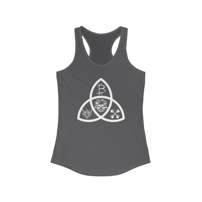 Beef Barbells & Bitcoin Trifecta Women's Racerback Tank