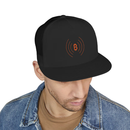 The Bitcoin Broadcast Flat Brim Trucker Hat