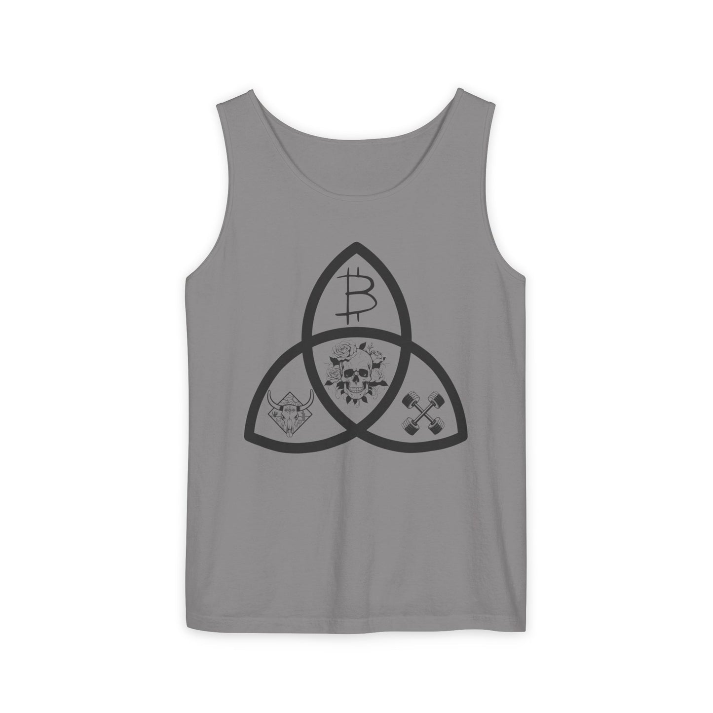 Beef Barbells & Bitcoin Trifecta Trendy Unisex Tank Top