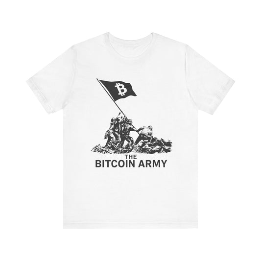 The Bitcoin Army Raising Flag Unisex T-Shirt