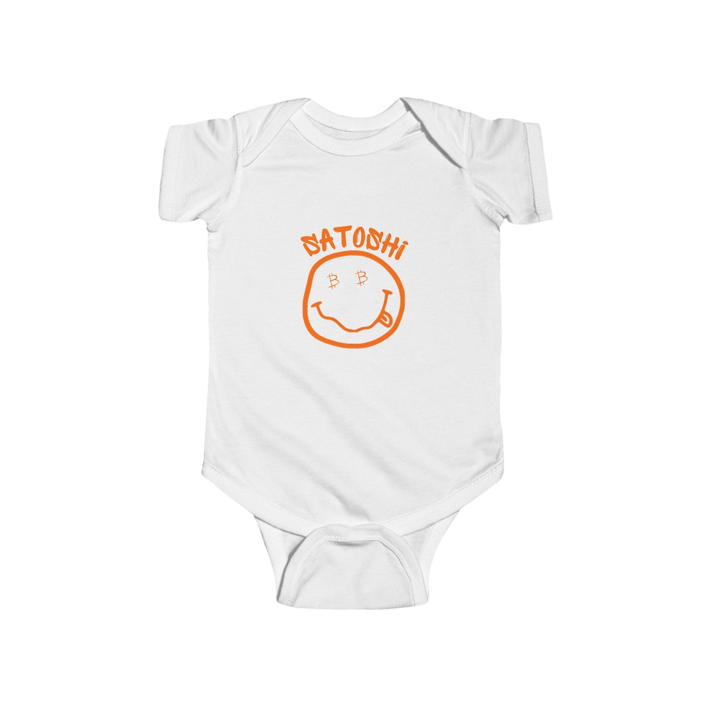 Bitcoin Eyed Satoshi Smiley Infant Onesie