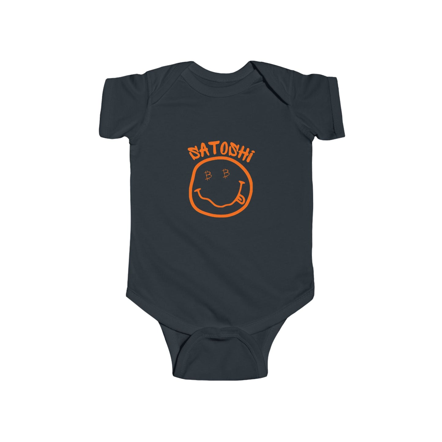 Bitcoin Eyed Satoshi Smiley Infant Onesie
