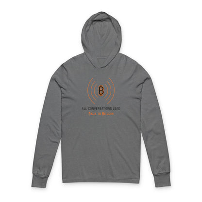 All Conversations Lead Back To Bitcoin Hooded Long Sleeve Tee