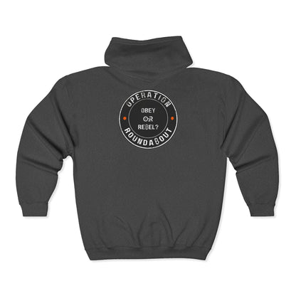 SATS Symbol Obey Or Rebel Operation Roundabout Zip Up Hoodie