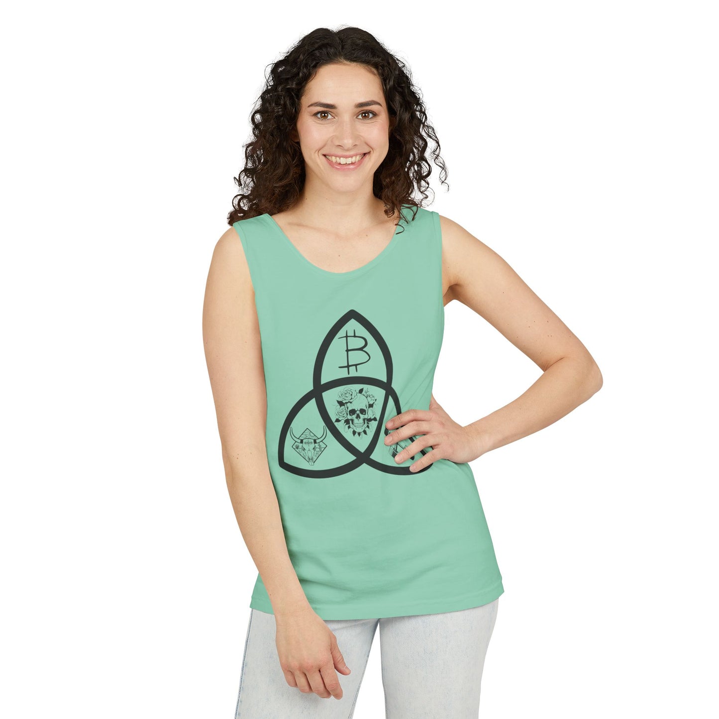Beef Barbells & Bitcoin Trifecta Trendy Unisex Tank Top