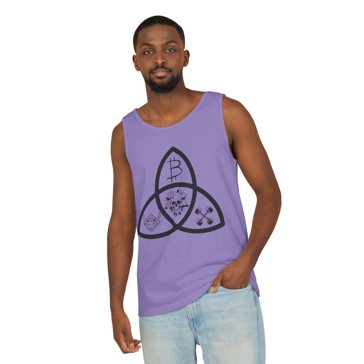 Beef Barbells & Bitcoin Trifecta Trendy Unisex Tank Top