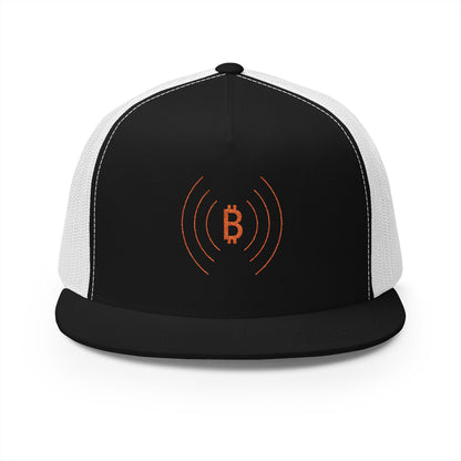 The Bitcoin Broadcast Flat Brim Trucker Hat