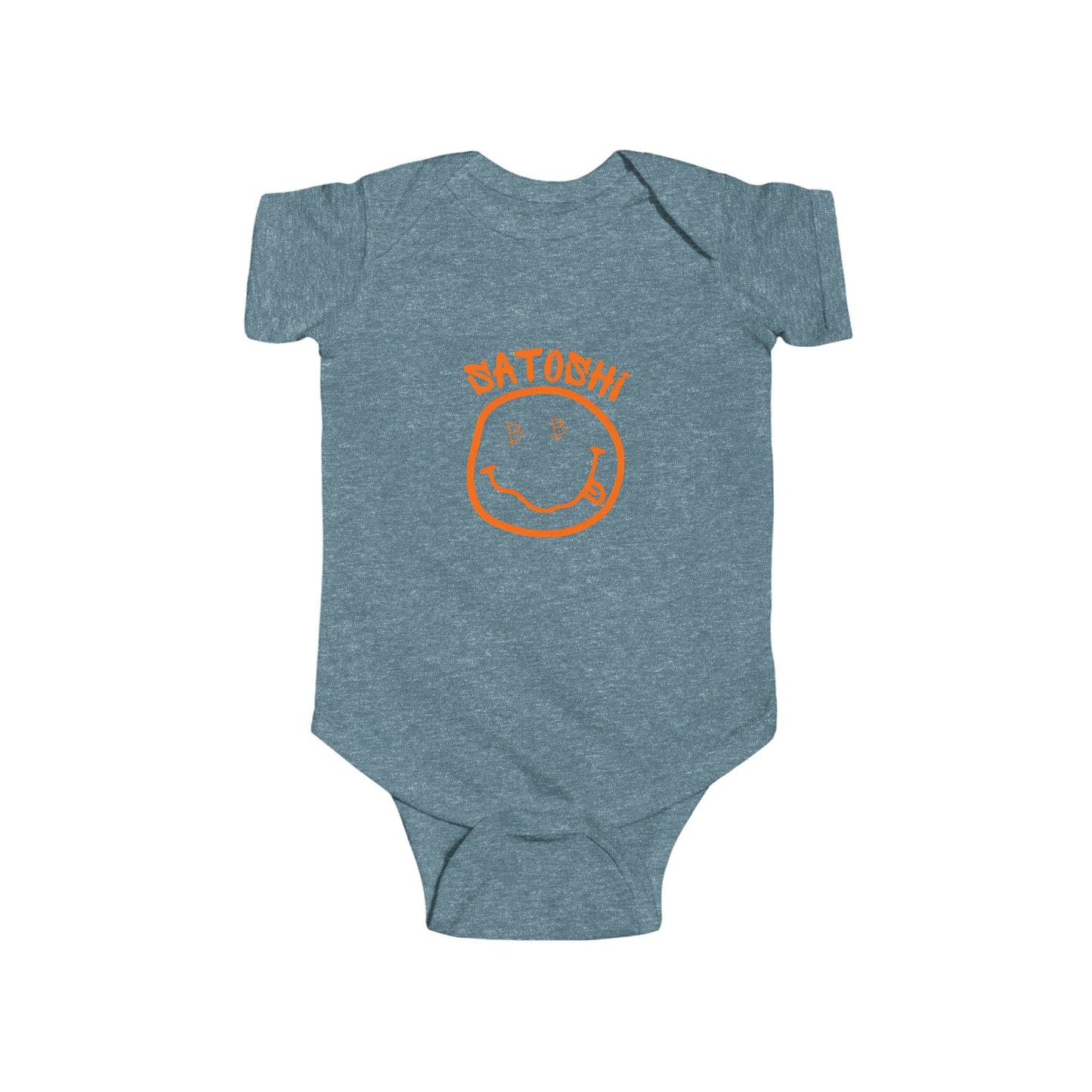 Bitcoin Eyed Satoshi Smiley Infant Onesie