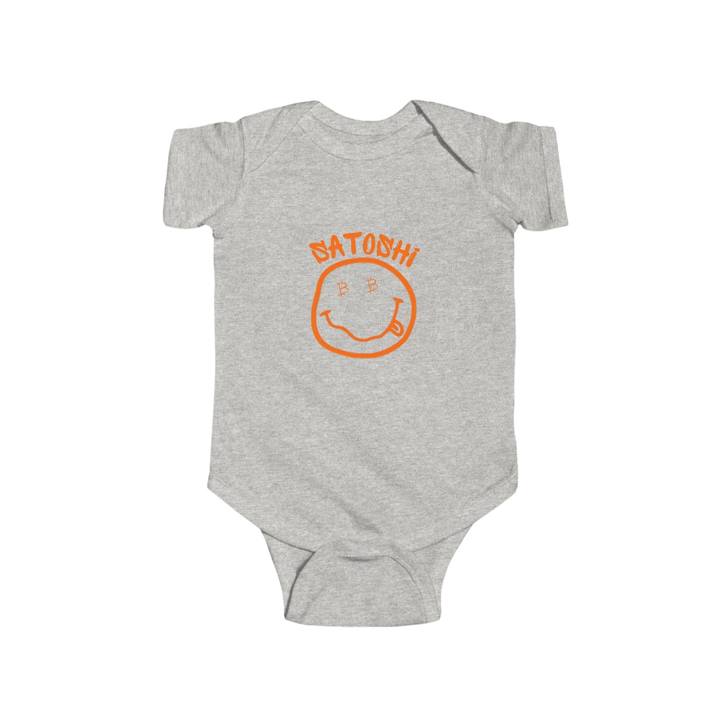 Bitcoin Eyed Satoshi Smiley Infant Onesie