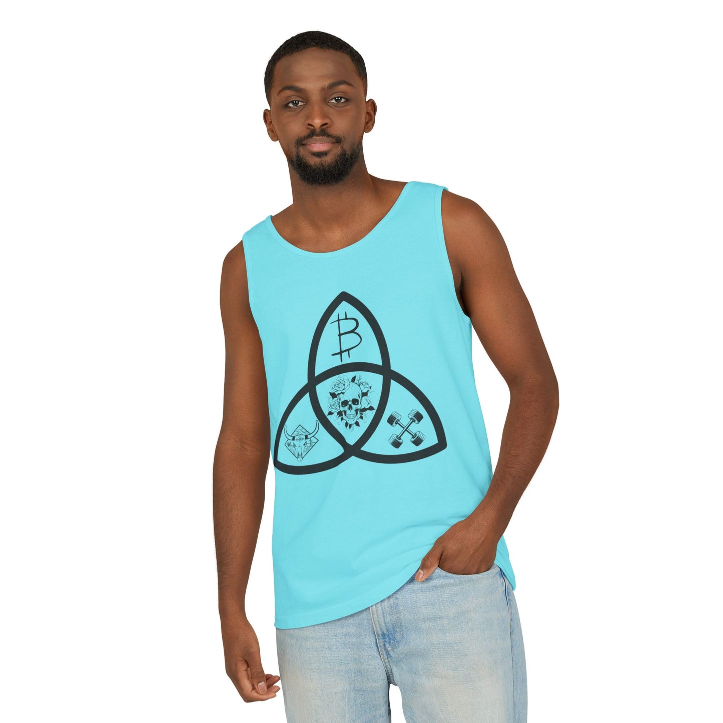 Beef Barbells & Bitcoin Trifecta Trendy Unisex Tank Top