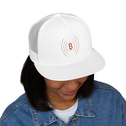 The Bitcoin Broadcast Flat Brim Trucker Hat