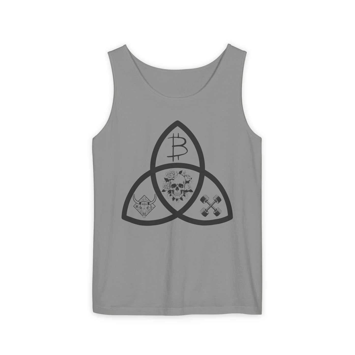 Beef Barbells & Bitcoin Trifecta Trendy Unisex Tank Top