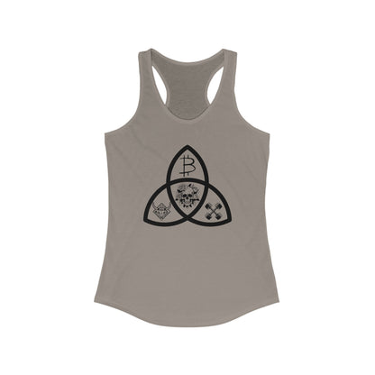 Beef Barbells & Bitcoin Trifecta Women's Racerback Tank