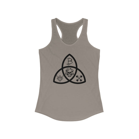 Beef Barbells & Bitcoin Trifecta Women's Racerback Tank