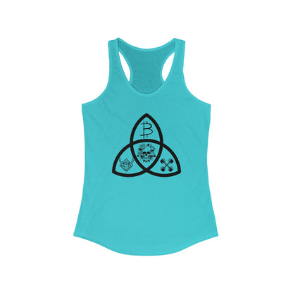 Beef Barbells & Bitcoin Trifecta Women's Racerback Tank