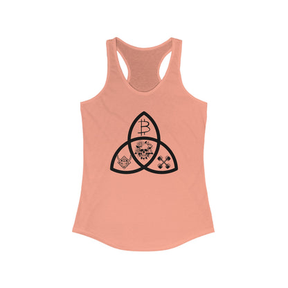 Beef Barbells & Bitcoin Trifecta Women's Racerback Tank