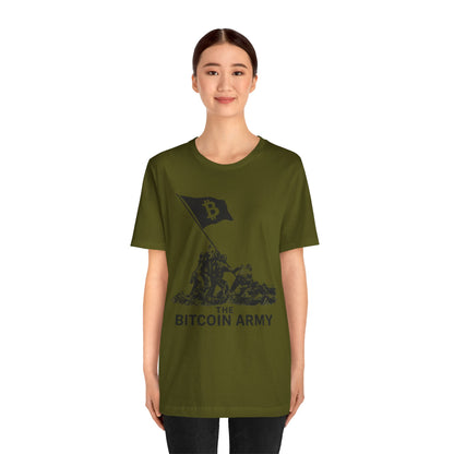 The Bitcoin Army Raising Flag Unisex T-Shirt