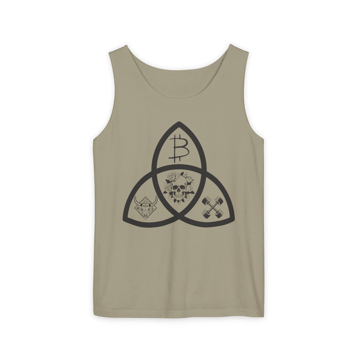 Beef Barbells & Bitcoin Trifecta Trendy Unisex Tank Top